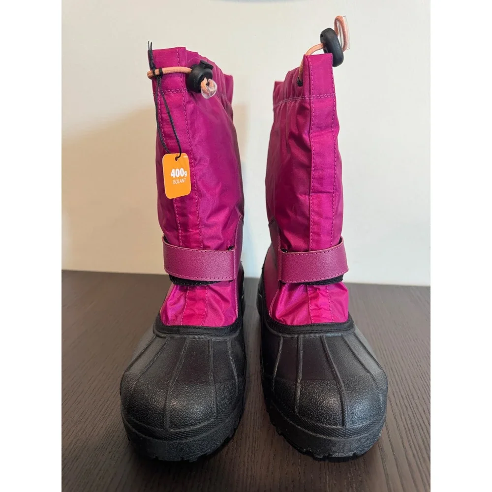 Columbia Youth Powderbug Forty Kids Size 5 Fuchsia 400g Insulated Snow Boots